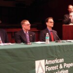 April 11, 2016 – Senator Hutchinson speaks at a Joint Legislative Conservation Committee issue forum on sustainable manufacturing in the forest products industry. Pictured next to him at the table are industry experts Craig Timm of Domtar, Paul Lyskava of the PA Forest Products Association and Jerry Schwartz of the American Forest and Paper Association. The issue forum discussed the state of the paper products industry in Pennsylvania as well as future plans for the industry 04/11/16