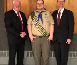 February 10, 2018 – Senator Hutchinson recently had the pleasure of presenting a citation to Cameron Watson honoring his recent achievement of Eagle Scout. Cameron is a member of Troop 28 of Rocky Grove. For his Eagle Scout project he constructed target stands for Izaak Walton League of Oil City.” 02/10/18
