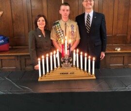 April 14, 2018 – Senator Hutchinson presented a citation to Daniel Landers from Clarion County recognizing his recent achievement of Eagle Scout. Daniel joined Cub Scouts in the first grade and is currently a member of Troop 403. For his Eagle Scout project Daniel designed, secured funding for, and facilitated the building of two raised bed gardens outside of the Redbank Valley High School Greenhouse. 04/14/18