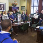 February 8, 2016 – Senator Hutchinson met with faculty and students from both Clarion University and Slippery Rock University during PSSHE and APSCUF’s rally day on the hill. Senator discussed issues relating to higher education as well as the budget. 02/08/16