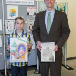 April 5, 2016 – Senator Hutchinson had the honor of presenting a certificate of recognition to Caden Patton, a 4th grader from Butler County, congratulating him on his poster he drew for the PA Liquor Control Board’s annual alcohol awareness contest. Caden’s poster was chosen to be one of the top posters in the state among those that were submitted. 04/05/16