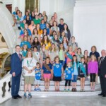 June 15, 2016 – Senator Hutchinson met with a group of girl scouts from Franklin, Pennsylvania during a visit to the Capitol. Senator Hutchinson is also pictured with Representative Lee James from Oil City. 06/15/16