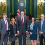 April 12, 2016 – Senator Hutchinson meets with students from Slippery Rock University and Juniata College that were at the Capitol for Association of Independent Colleges and Universities of Pennsylvania Student Advocacy Day. 04/12/16