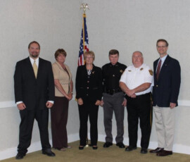 June 14, 2014 - Senator Hutchinson joined Representative Kathy Rapp in hosting a seminar to discuss Pennsylvania’s concealed carry permit application process. Also participating (from left), Warren County District Attorney Rob Greene; Forest County District Attorney Elizabeth Ziegler; Representative Rapp; Forest County Sheriff Robert Wolfgang; and Warren County Sheriff Ken Klakamp. 06/14/14
