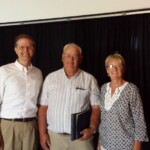 August 8, 2016 – Senator Hutchinson presents Jerry Jespersen with a citation recognizing his receipt of the 2016 Friend of the Fair Award given by the Department of Agriculture. Jerry has been involved with the Warren County Fair for almost 40 years. Over the years he has served as vice president, buildings and grounds manager, member of the Policy Development Committee and Chairman of the Motorsports Arena. 08/08/16
