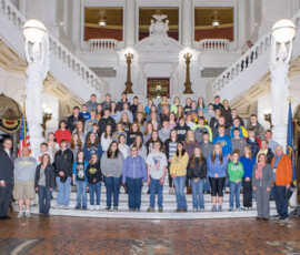 April 30, 2014 – Senator Hutchinson and Representative Oberlander greeted 9th graders from Keystone High School when they visited the state Capitol. 04/30/14