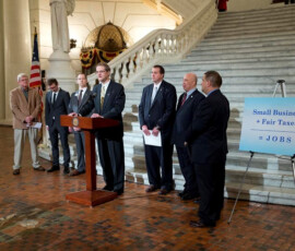 April 15, 2014 - Senator Hutchinson announced plans to introduce a bill to help Pennsylvania’s small businesses during a press conference in the state Capitol. 04/15/14