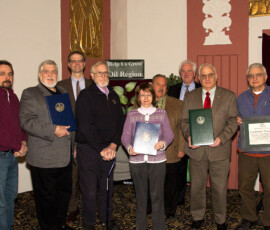 February 27, 2014 - Senator Hutchinson presented officials from Cornplanter Township, Venango County with a citation recognizing the Township’s assistance and support for expanding the Erie to Pittsburgh Trail, and especially the McClintock Trail segment. Cornplanter Township was honored as the Oil Region Alliance’s 2013 Partner of the Year. 02/27/14