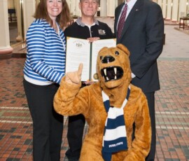 June 2, 2015 – Senator Hutchinson presented a resolution to Heather Fennessey and Don LeGoullon honoring PennTAP for their 50 year anniversary. 06/02/15