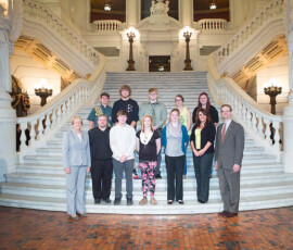 September 23, 2014 – Senator Hutchinson joined Representative Kathy Rapp in welcoming students from Tidioute Community Charter School to the state Capitol. Last year Tidioute Community Charter School was nationally recognized by the U.S. Secretary of Education as a Blue Ribbon School for its students’ achievement and overall academic excellence. 09/23/14